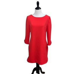 Vince Camuto Women's Size 6 Sheath Mini Dress 3/4 Sleeves Fitted Classic Red